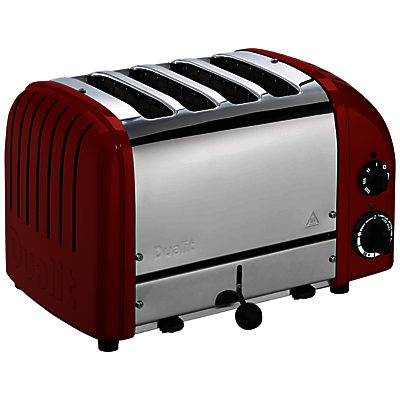Dualit Made to Order Classic 4-Slice Toaster Stainless Steel/Brown Red Gloss